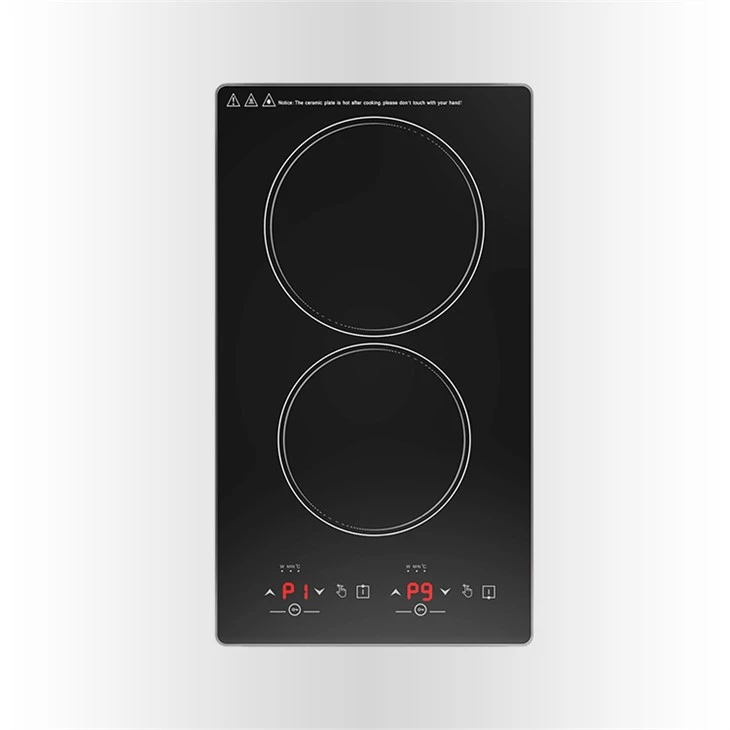 Placa de inducción integrada con 2 quemadores